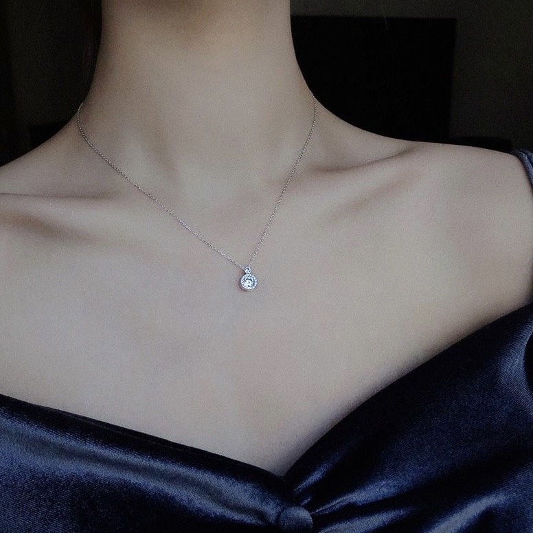 Vòng cổ bạc Miuu Silver, dây chuyền nữ mặt đá Tatan Necklace