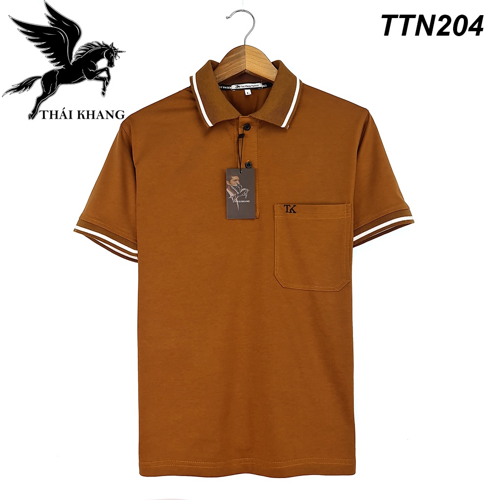 Áo thun polo nam trung niên ngắn tay có cổ có túi coton loại áo thun trung niên form rộng sọc cổ TOG2 | BigBuy360 - bigbuy360.vn