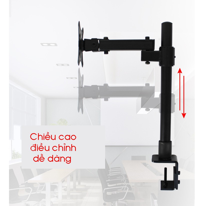 SP0283 Giá đỡ màn hình máy tính max 27inch H40 xoay 360 độ