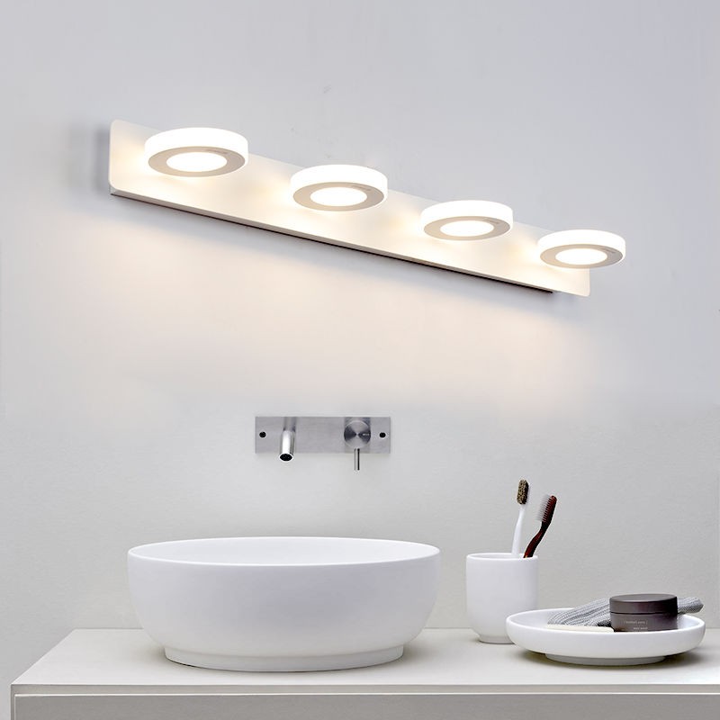 ∋✘Gương kéo dài đèn chiếu sáng phía trước khay rửa LED phòng tắm nhà vệ sinh trang điểm tường tối giản kiểu Bắc
