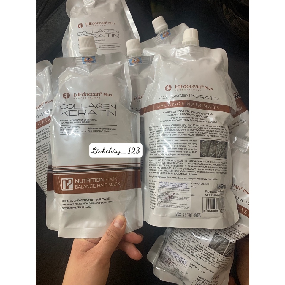 Ủ tóc  COLLAGEN KERATIN EDOCEAN PHỤC HỒI TÓC SIÊU MƯỢT 1000ML