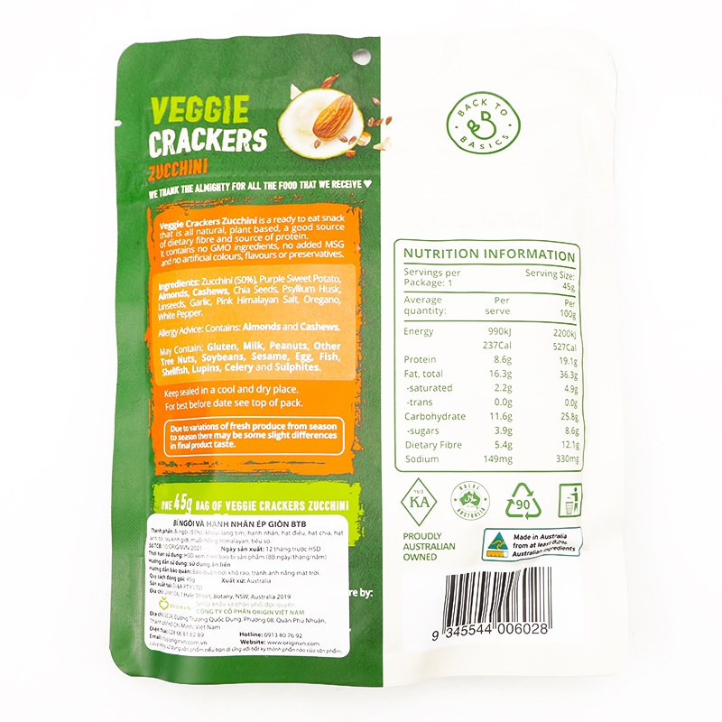 Bí Ngòi Và Hạnh Nhân Ép Giòn BTB - 45g