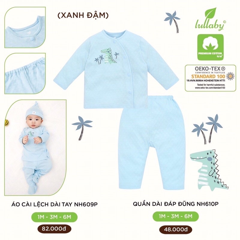 [LULLABY 2021] BỘ dài cúc chéo sơ sinh LULLABY NH659P