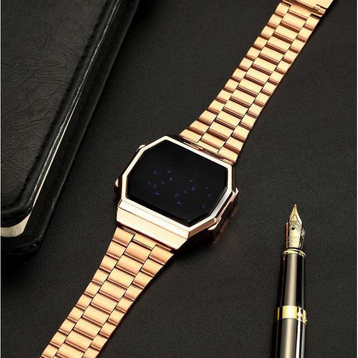 LWCC 8086 Đồng hồ điện tử đeo tay chống nước màn hình cảm ứng cho nam và nữ