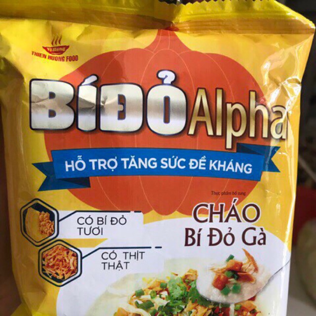 Gói cháo Bí Đỏ Alpha vị thịt bằm-  1 thùng 30 gói date mới nhất