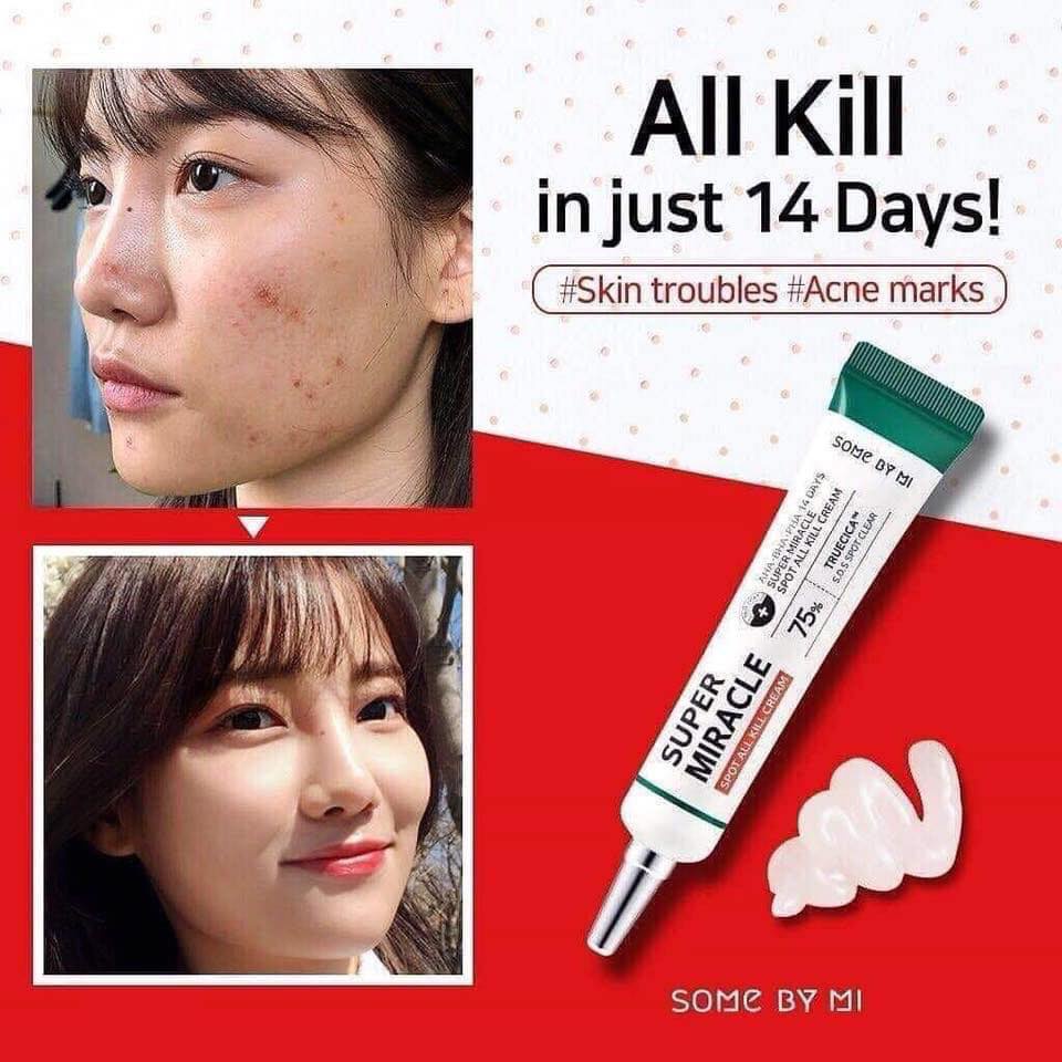 Kem Chấm Mụn Some By Mi Cấp Tốc AHA-BHA-PHA 14 Days Super Miracle Spot All Kill Cream 30ml - Khongcoson