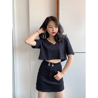 ÁO CROPTOP TRƠN CỔ TIM