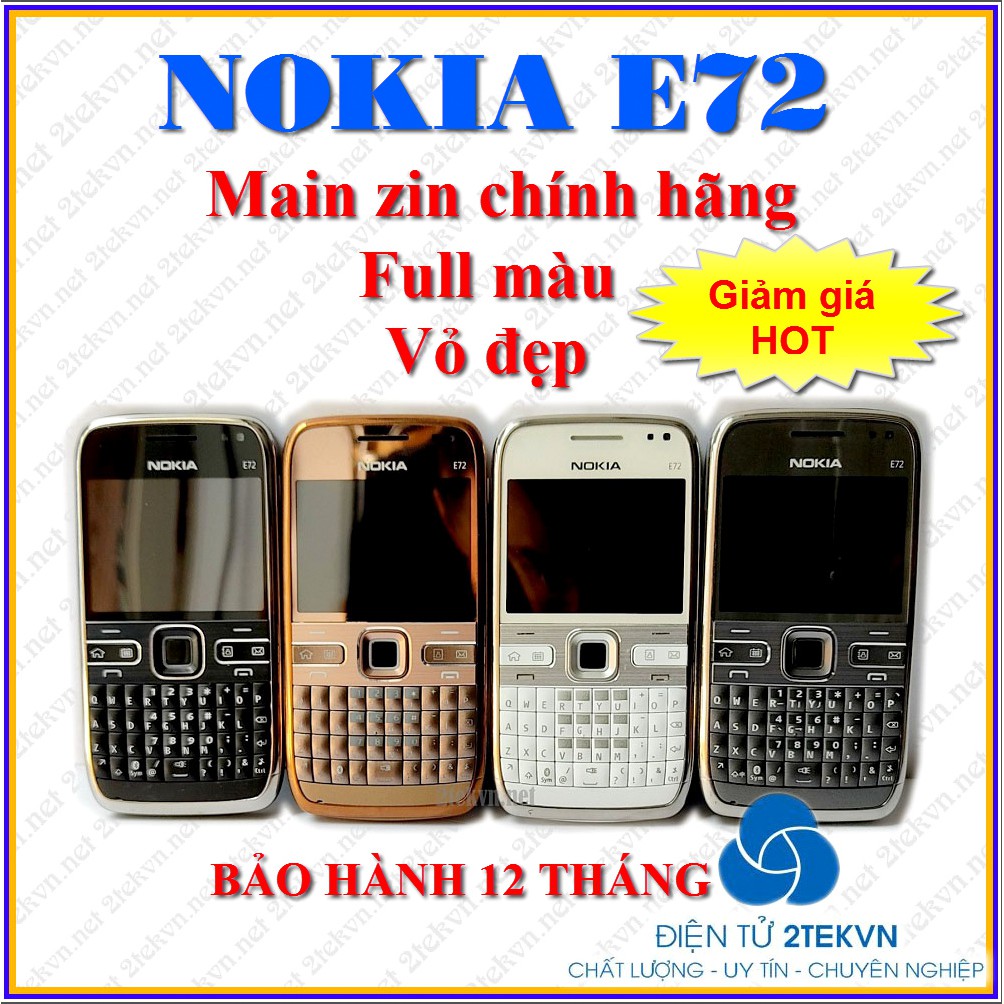 Điện thoại Nokia E72 FULL màu, main zin chính hãng, bảo hành 1 năm