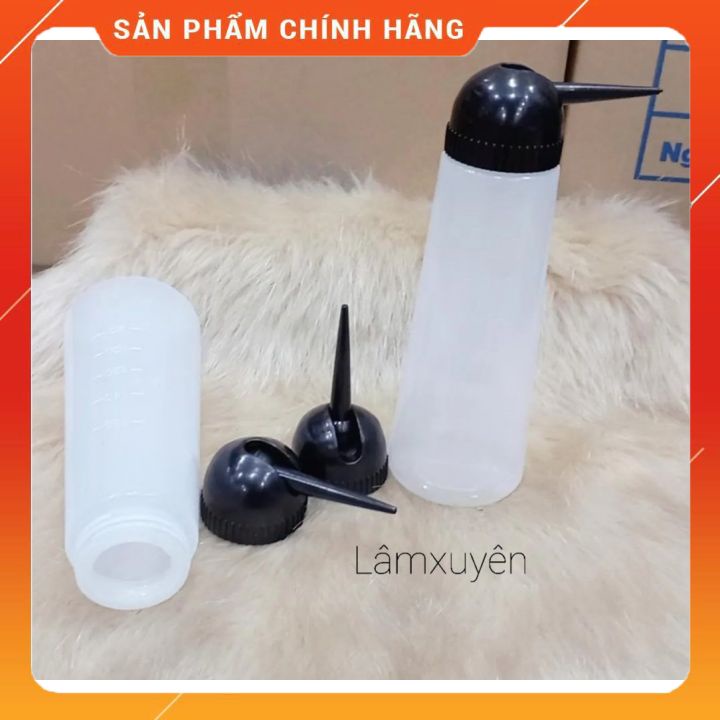 Bình châm có vạch chia, bình xịt tra thuốc dập tóc NẮP ĐEN  FREESHIP  chất  nhựa dẻo , nhỏ gọn , chuyên dụng cho salon