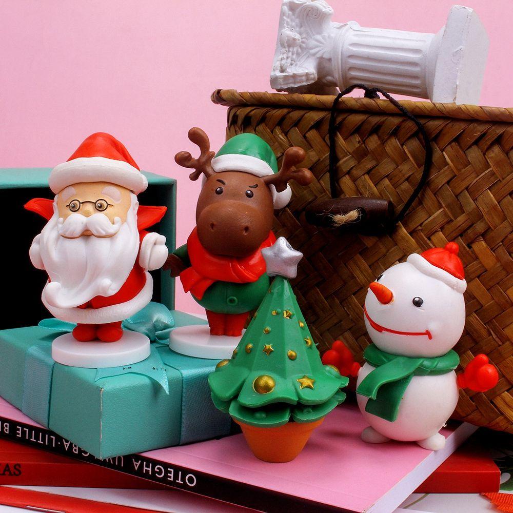 Set 4 Mô Hình Tuần Lộc Dùng Để Trang Trí Bánh Kem Tiện Dụng