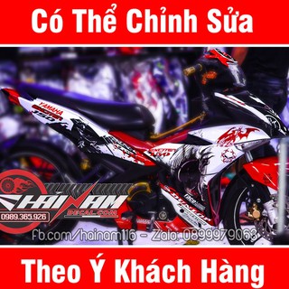 Tem Trùm Exciter 150 Trắng Đỏ đầu lâu