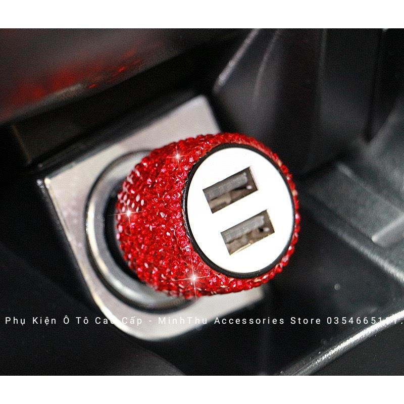 Bộ Dây Sạc Đính Đá 3 Cổng Usb