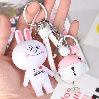 Móc khoá gấu brown thỏ cony kèm chuông MKC11 móc khoá cute móc khoá dễ thương