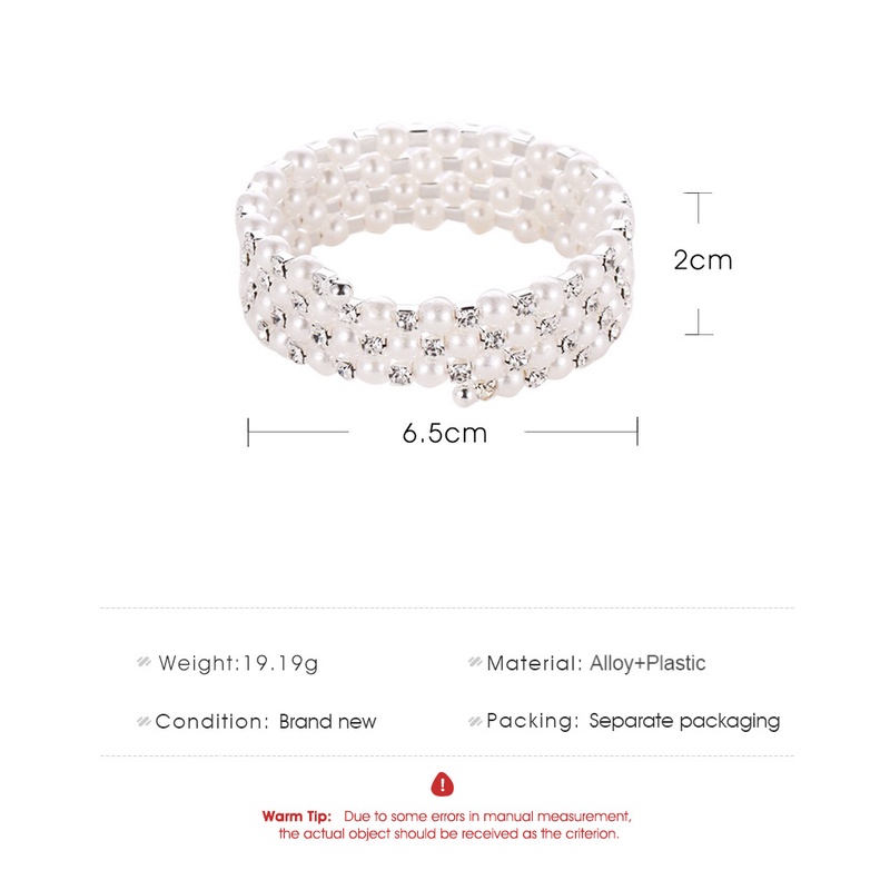 Vòng Tay Xoắn Ốc Bốn Lớp Đính Đá Ngọc Trai Toàn Diện Cho Cô Dâu