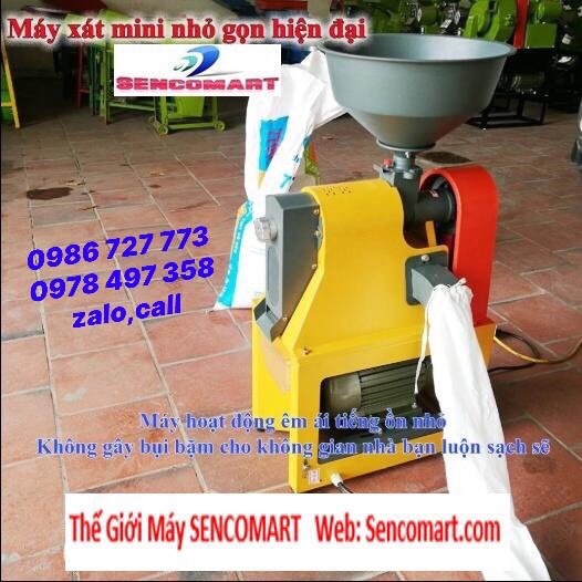 Máy xát gạo mini liên hoàn - Máy xát gạo mini Sencomart giá tốt