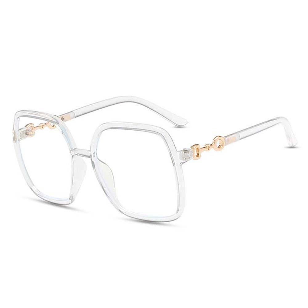 Mắt Kính Chống Bức Xạ Gọng Kim Loại Trong Suốt Họa Tiết Da Báo Dành Cho Nữ