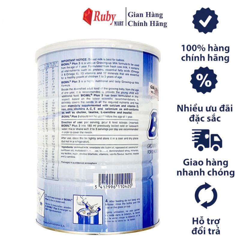 Sữa Bột Biomil Plus số 3 Lon 400g Và 800g Dễ Uống