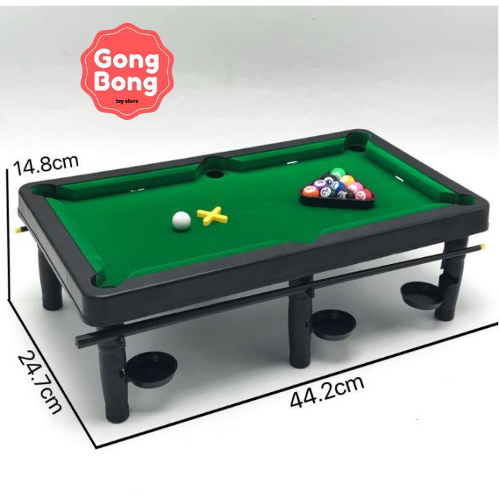 Bàn Bi a Mini - 10 viên Bida Đánh Số - Mặt bàn Nỉ không bong- Kích thước 44*25*15cm Gong Bong store