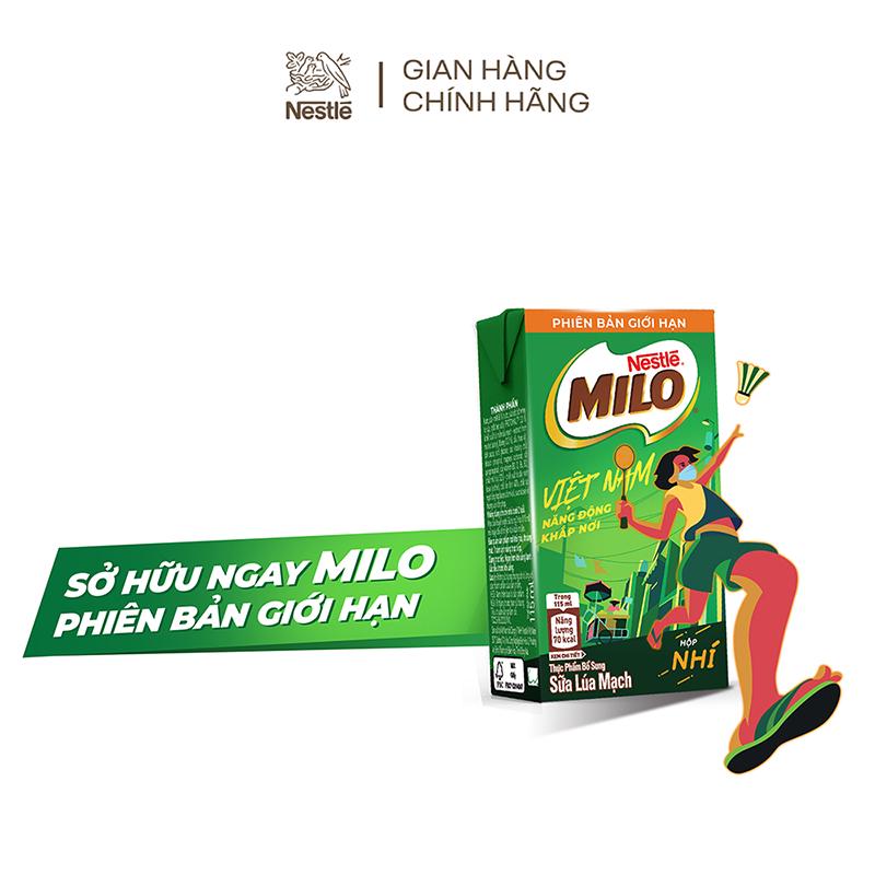 [Phiên bản giới hạn] Sữa lúa mạch Nestlé® MILO® thùng 48 hộp x 115ml