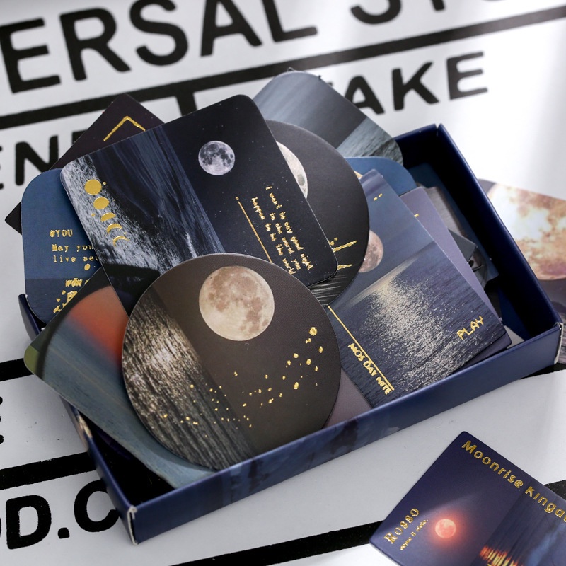 Set 40 Miếng Dán Trang Trí Hình Mặt Trăng Sáng Tạo