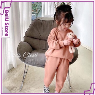 Set Đồ Bé Gái Trai Thun Nỉ Da Cá Dài Tay Gấu Teddy Dầy Dặn, Ấm Áp Tặng Kèm Gấu Xinh Sắn - B02