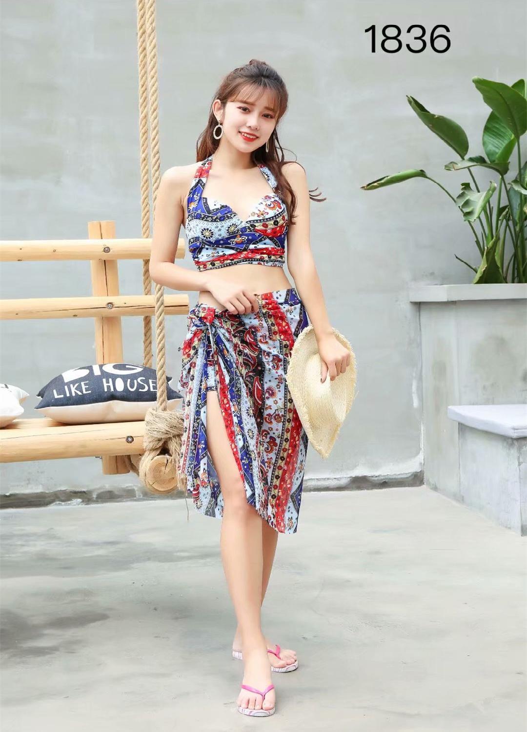 Bộ Bikini Hai Mảnh Họa Tiết Cổ Điển Cho Nữ | BigBuy360 - bigbuy360.vn