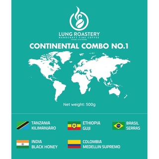 Combo cà phê hạt continental no.1 - ethiopia, colombia, tanzania, india, brasil