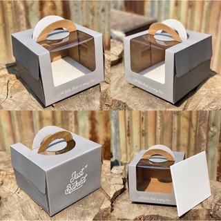 (Set 5 | 20CM) Hộp Bánh Sinh Nhật, Hộp Bánh Kem - Xám