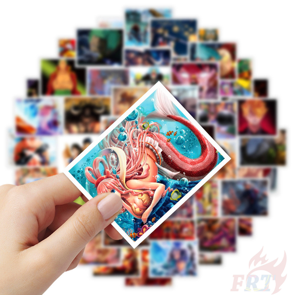 ❉ One Piece Series 06 Anime Mini Poster Stickers ❉ 50Pcs/Set DIY Fashion Waterproof  Mixed Luggage Laptop Skateboard Doodle Decals Stickers