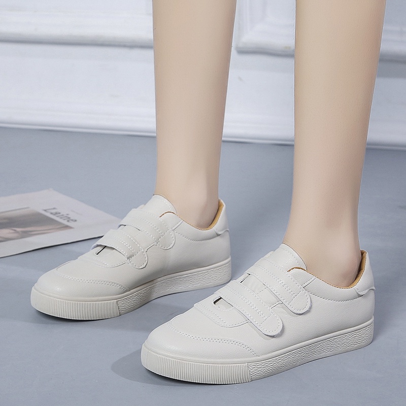 Giày thể thao vải canvas màu trơn mũi tròn thời trang phong cách Hàn Quốc cho nữ