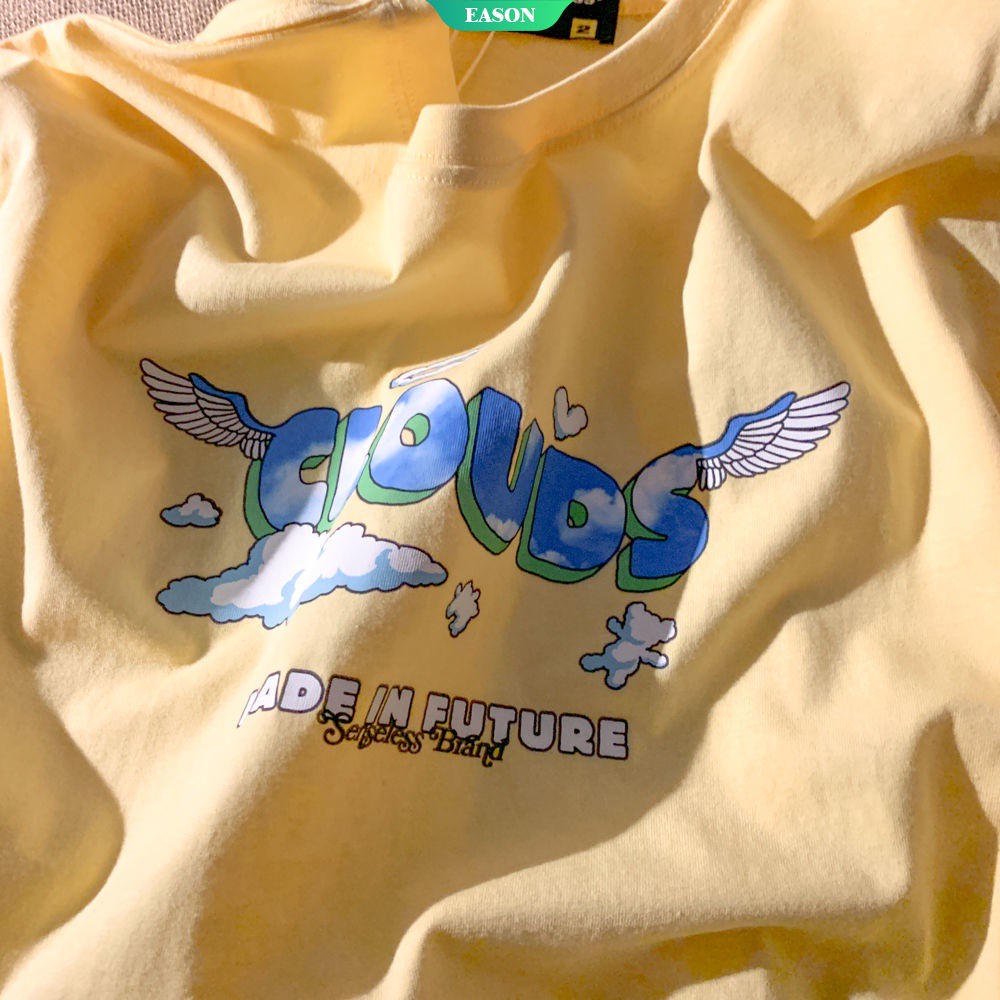 Áo Thun Cotton Tay Ngắn Dáng Rộng In Họa Tiết Hoạt Hình Dễ Thương Thời Trang Mùa Hè Cho Nữ