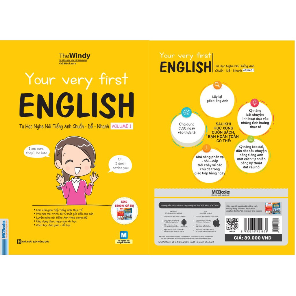 Sách Your very first English - Tự học nghe nói tiếng anh chuẩn dễ nhanh volume 1 Tặng Video Hách Não
