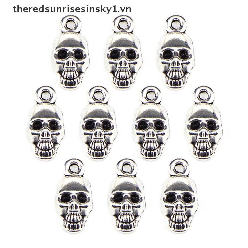 Set 10 mặt dây chuyền hình đầu lâu phong cách Halloween