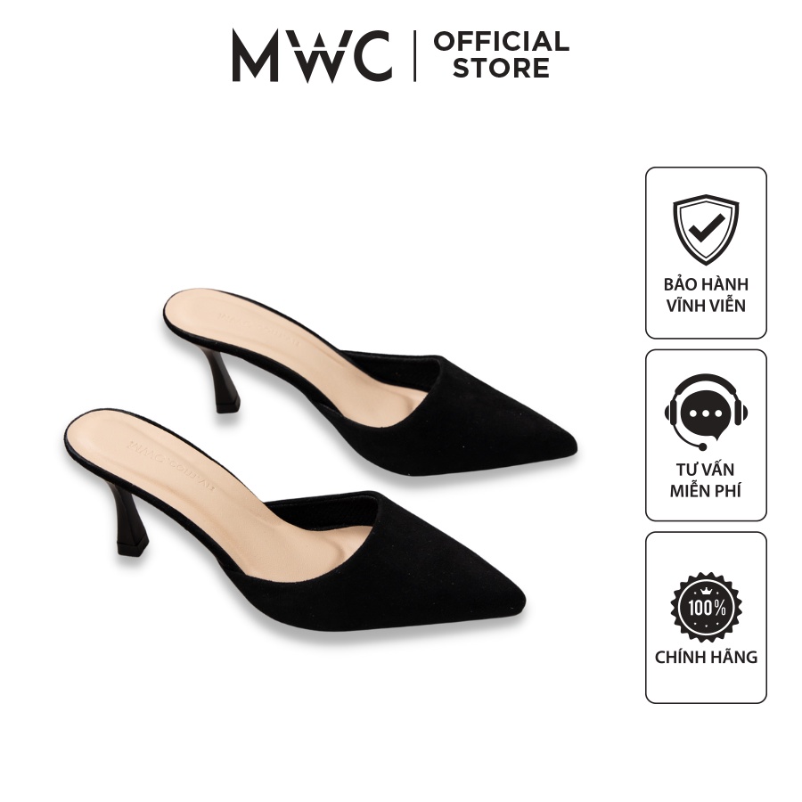 Giày MWC 4125 - Dép Sục Cao Gót Đế Nhọn 5cm, Sục Cao Gót Mũi Nhọn Basic