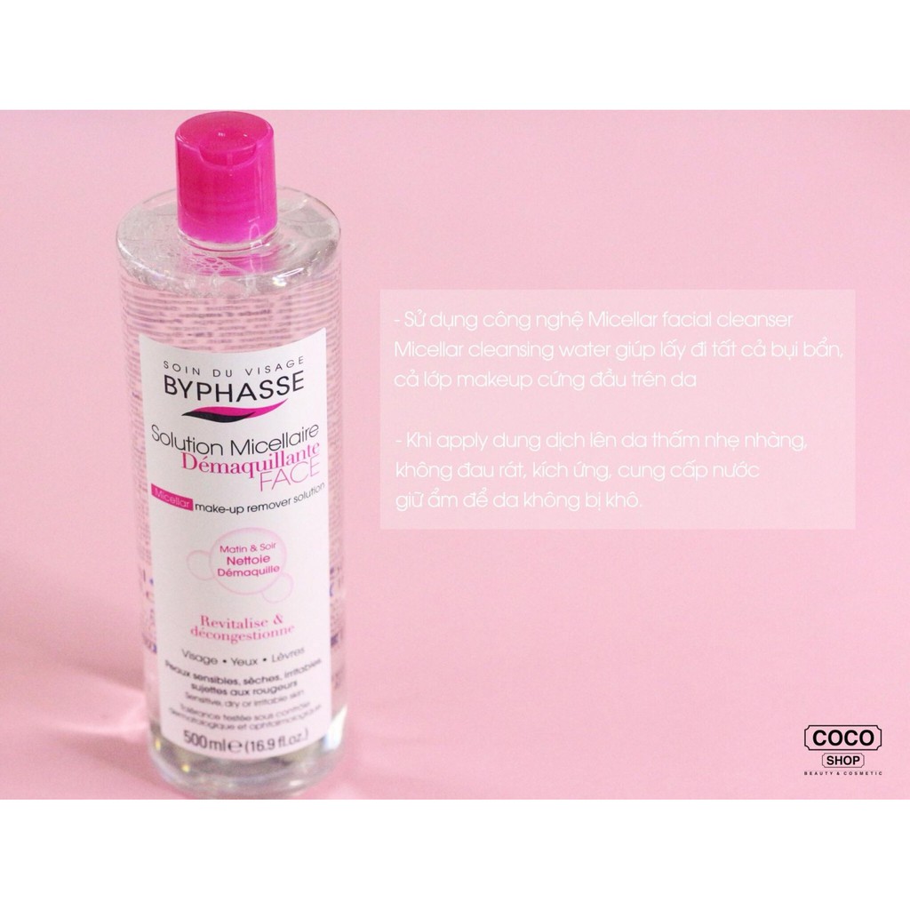 Nước Tẩy Trang Byphasse Micellar Make-up Remover Solution 500ml, 100ml Chính Hãng