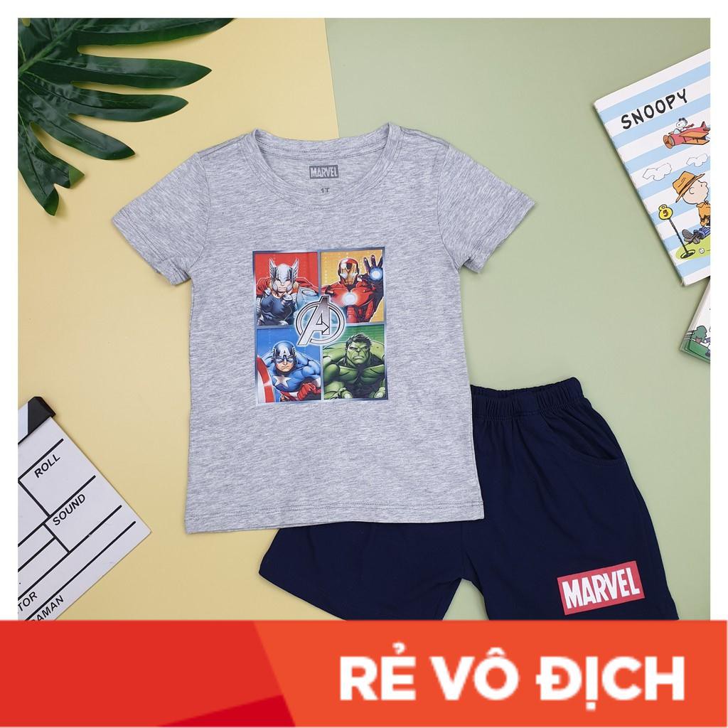 Bộ bé trai cộc tay Marvel hình mới. Chất cotton mềm mịn, thấm hút mồ hôi. Size 1-7 từ 9-22kg