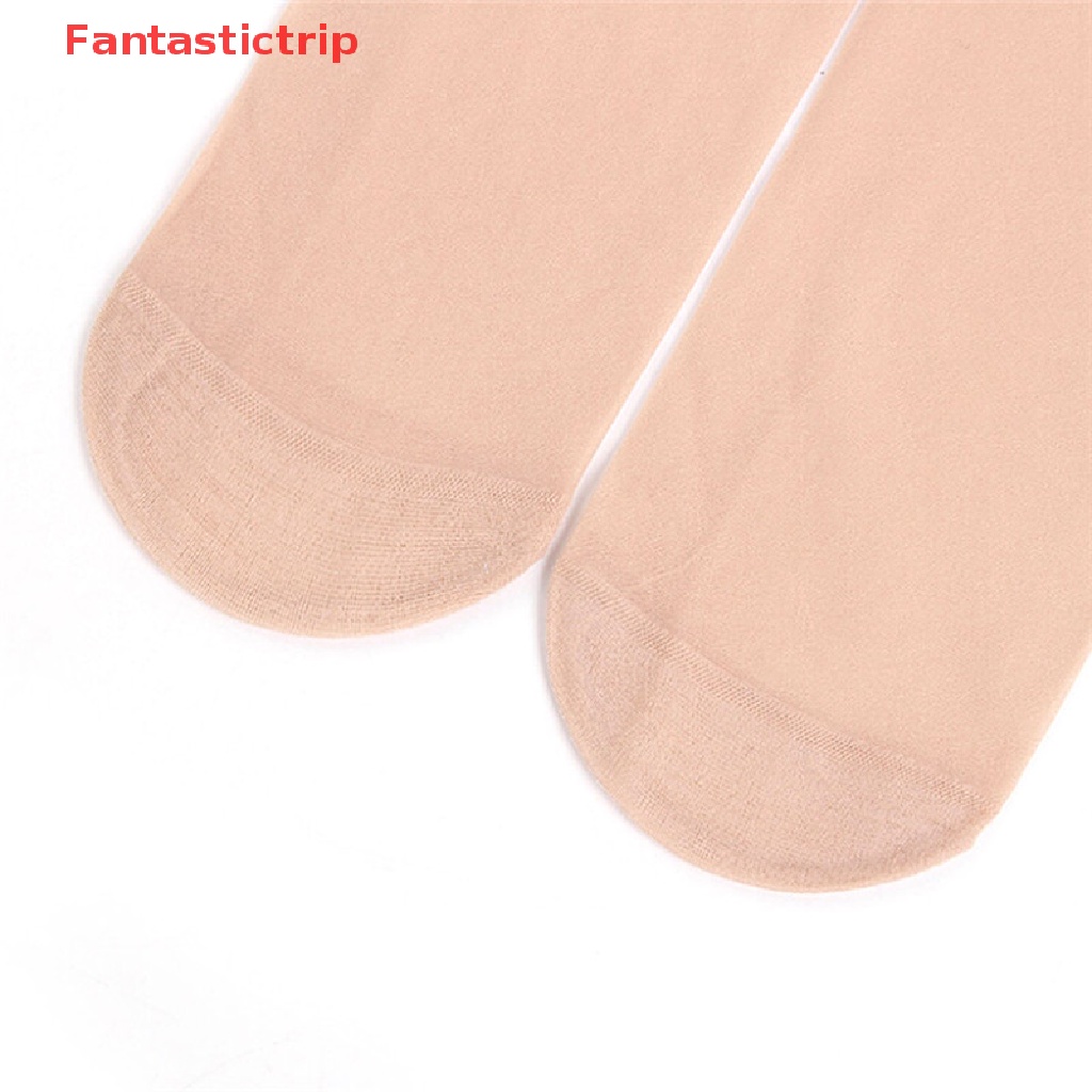 [Fantastictrip] Set 5 Đôi Vớ Ngắn Tới Mắt Cá Chân Bằng Lụa Nylon Co Giãn Màu Trơn Mới Dành Cho Bạn Nữ