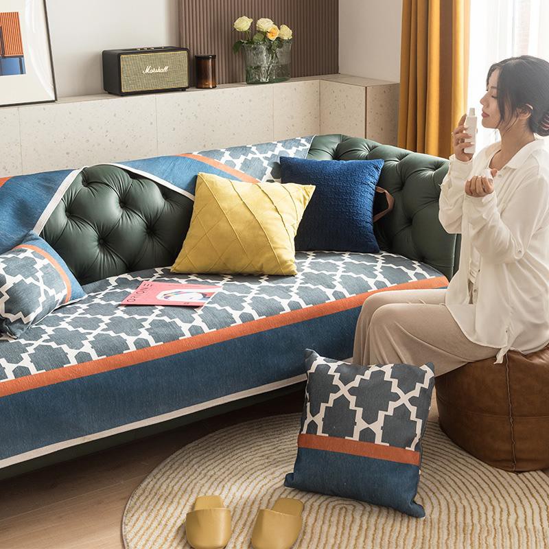 Vỏ Bọc Ghế Sofa Bằng Vải Chenille Cao Cấp Phong Cách Bắc Âu Hiện Đại