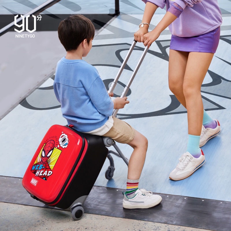 Vali kiêm xe đẩy 2in1 SPIDERMAN Chính Hãng, vali du lịch cho bé kiêm xe đẩy tiện dụng full phụ kiện kèm quà hấp dẫn