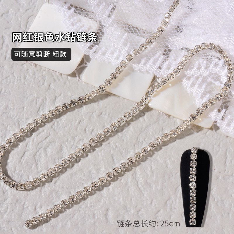 Phụ kiện nail xích đá trang trí móng cực sang chảnh - Đồ nail Nghi Thảo