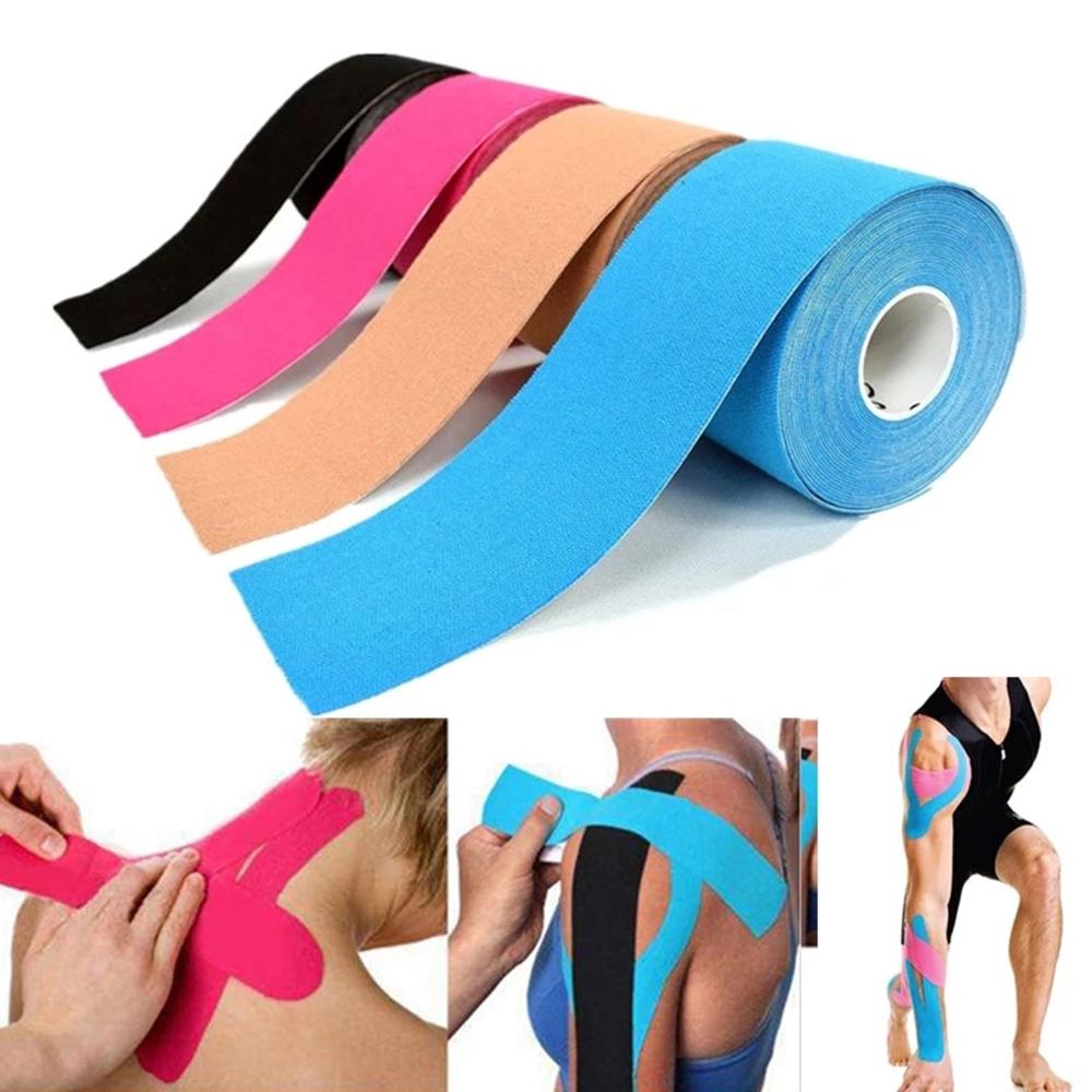 VANES1 Running Kinesiology Sports Tape Tennis Adhesive Strain Injury Tape Athletic Strapping Muscle Paste Gym Muscle Pain Relief Knee Pads Care Physiotherapy Myalgia Fitness Muscle Bandage/Multicolor