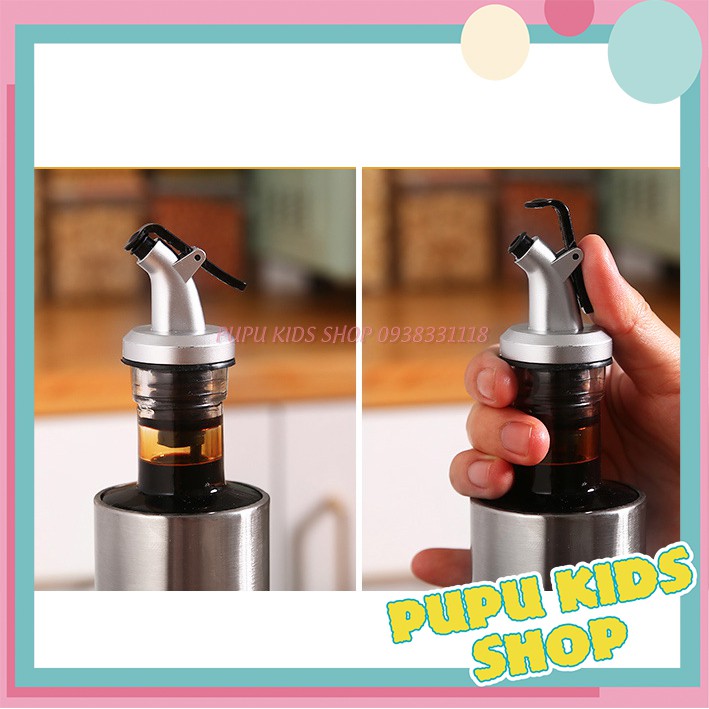 [Tặng Kẹp Miệng Túi] Chai Rót Dầu Ăn, Nước Tương Thủy Tinh Bọc Inox Cao Cấp