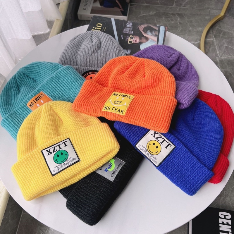 Mũ len trẻ em cho bé trai bé gái thêu chữ da dạng , phù hợp 1 - 10 tuổi