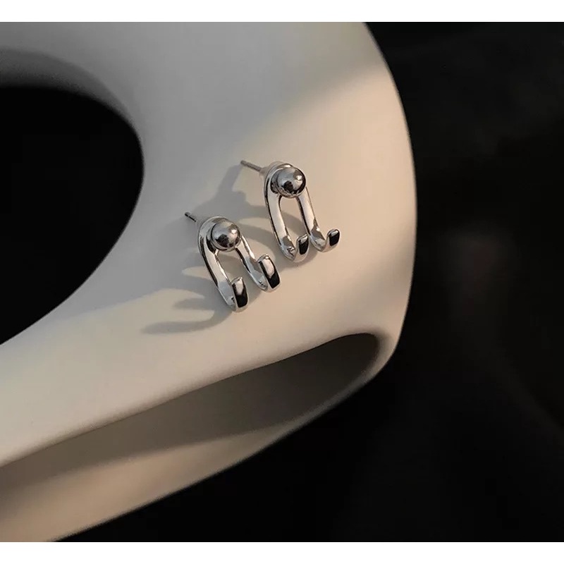 Khuyên Tai Mayebe Lavend Đơn Giản Bằng Bạc Có Thể Tháo Rời Phong Cách Hàn Quốc