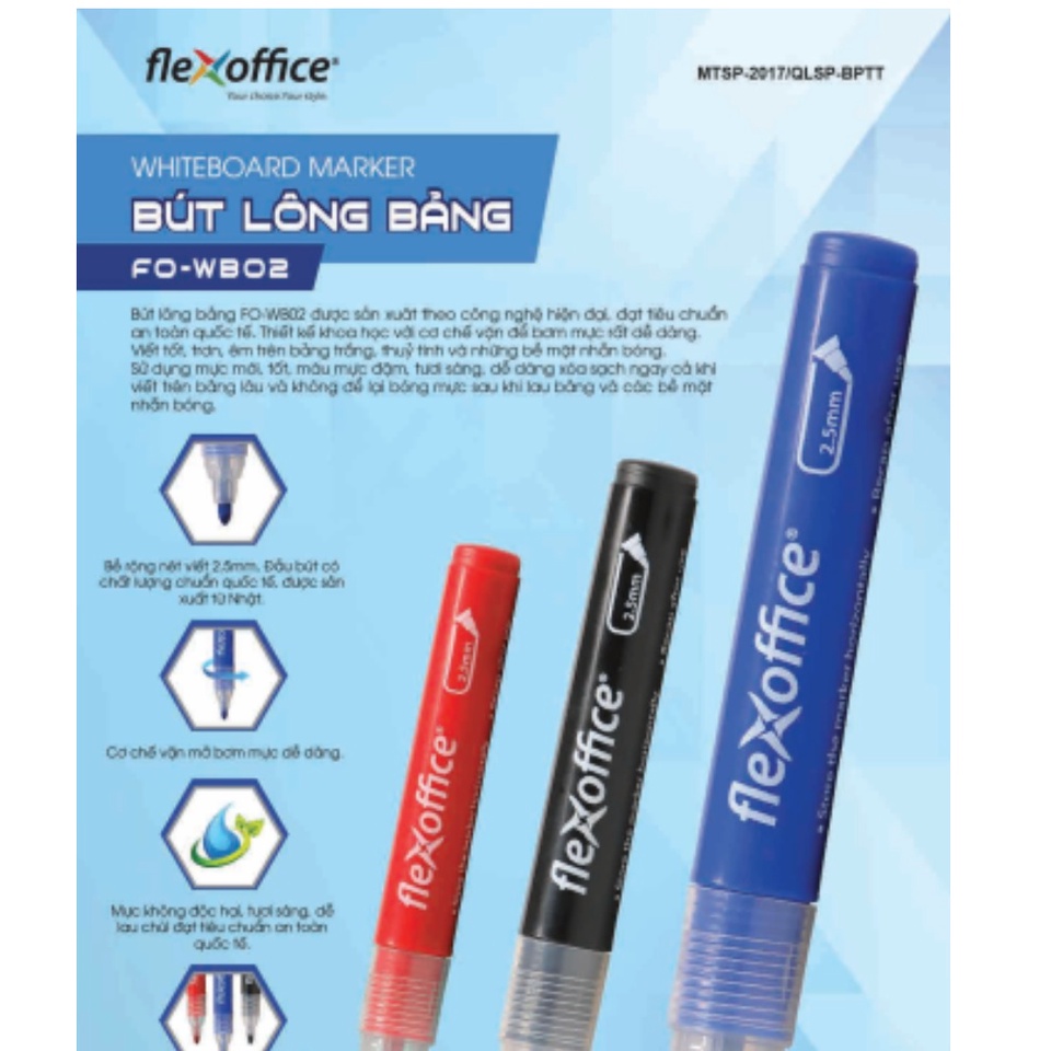 Combo 10 Bút lông bảng FlexOffice FO-WB02