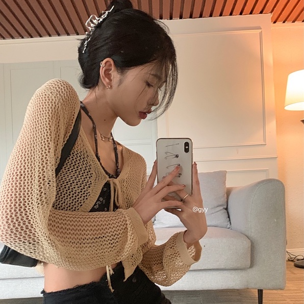 S&L Áo khoác cardigan mỏng chống nắng thời trang mùa hè phong cách Hàn Quốc cho nữ