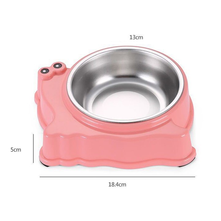Bát ăn inox cho chó mèo hình con ốc sên Kún Miu chất liệu Nhựa và Inox