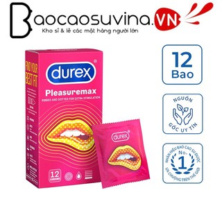 Bao cao su Durex Pleasuremax 12 bao siêu mỏng chỉ 52mm tăng cường khoái cảm từ chính hãng
