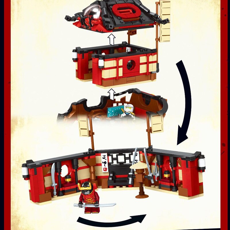 Đồ chơi giáo dục Lắp Ráp mô hình 4029 Ninjigo Dragon Boat Destiny Reward Ship Phantom Ninja Boat Christmas Gifts tàu