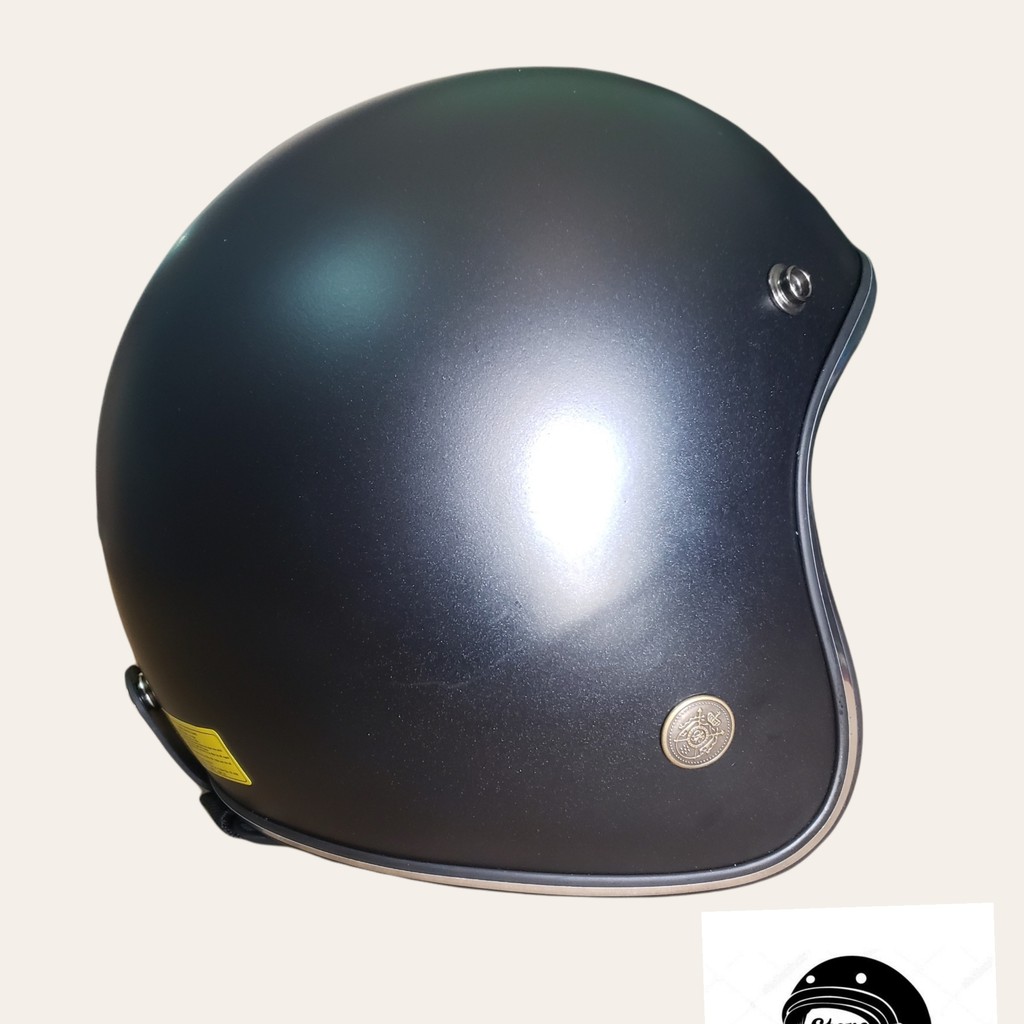 Mũ Bảo Hiểm 3/4 Màu Đen Lót Nâu - Nón 3/4 Chính Hãng Lót Nón Cực Dày